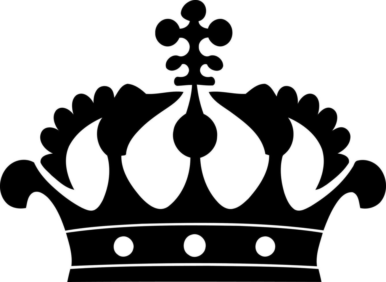 black and white silhouette crown object vector