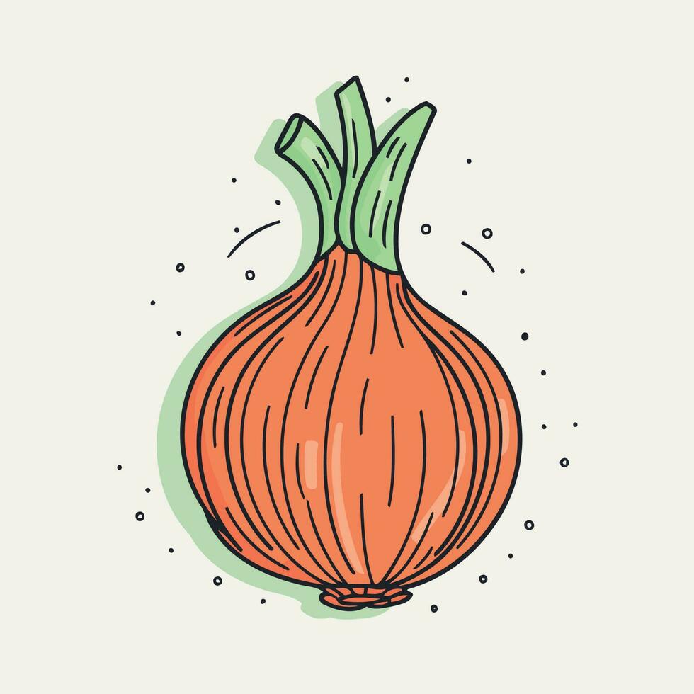 food onion orange color isolated vector