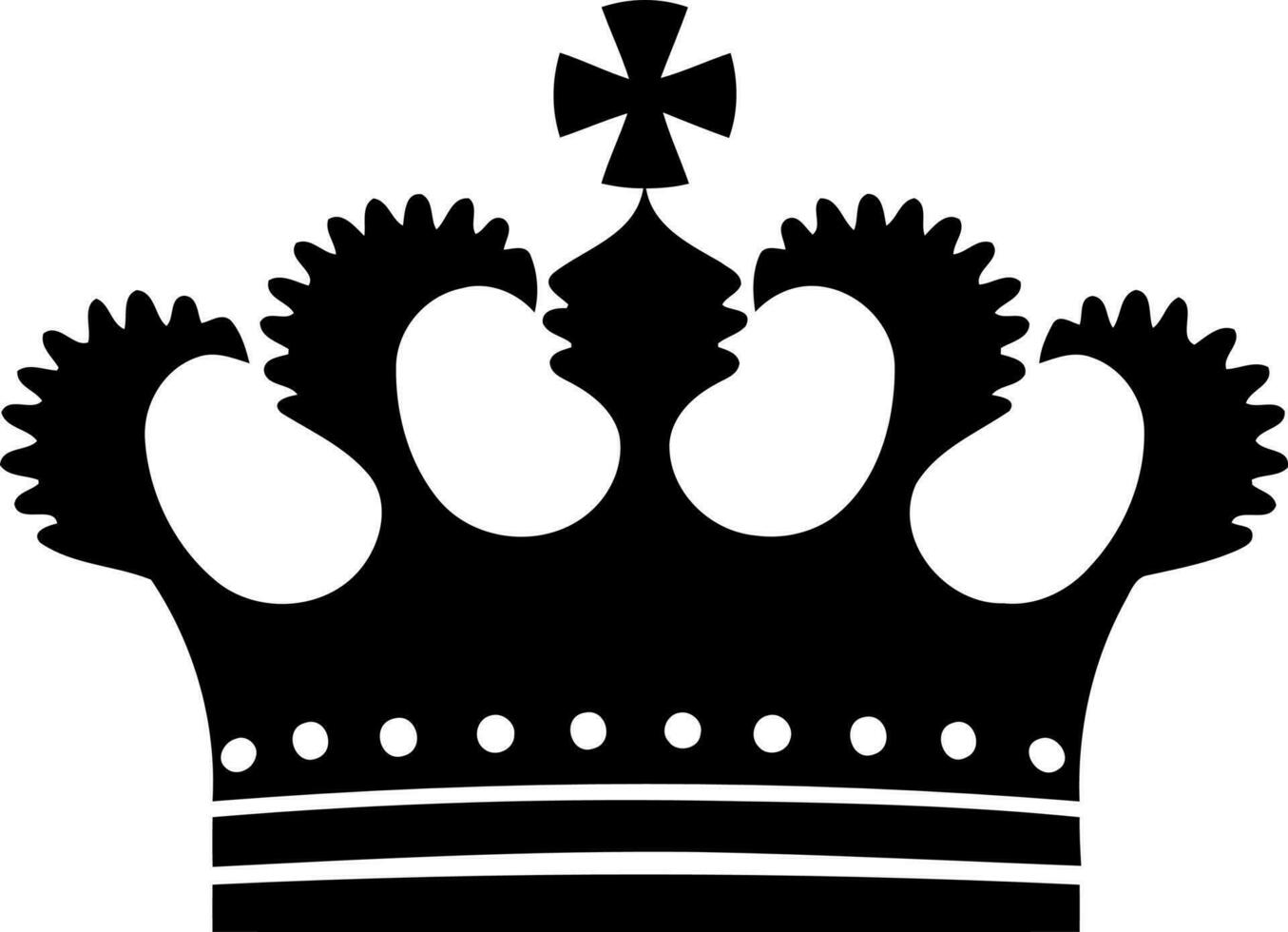 black and white silhouette crown object vector