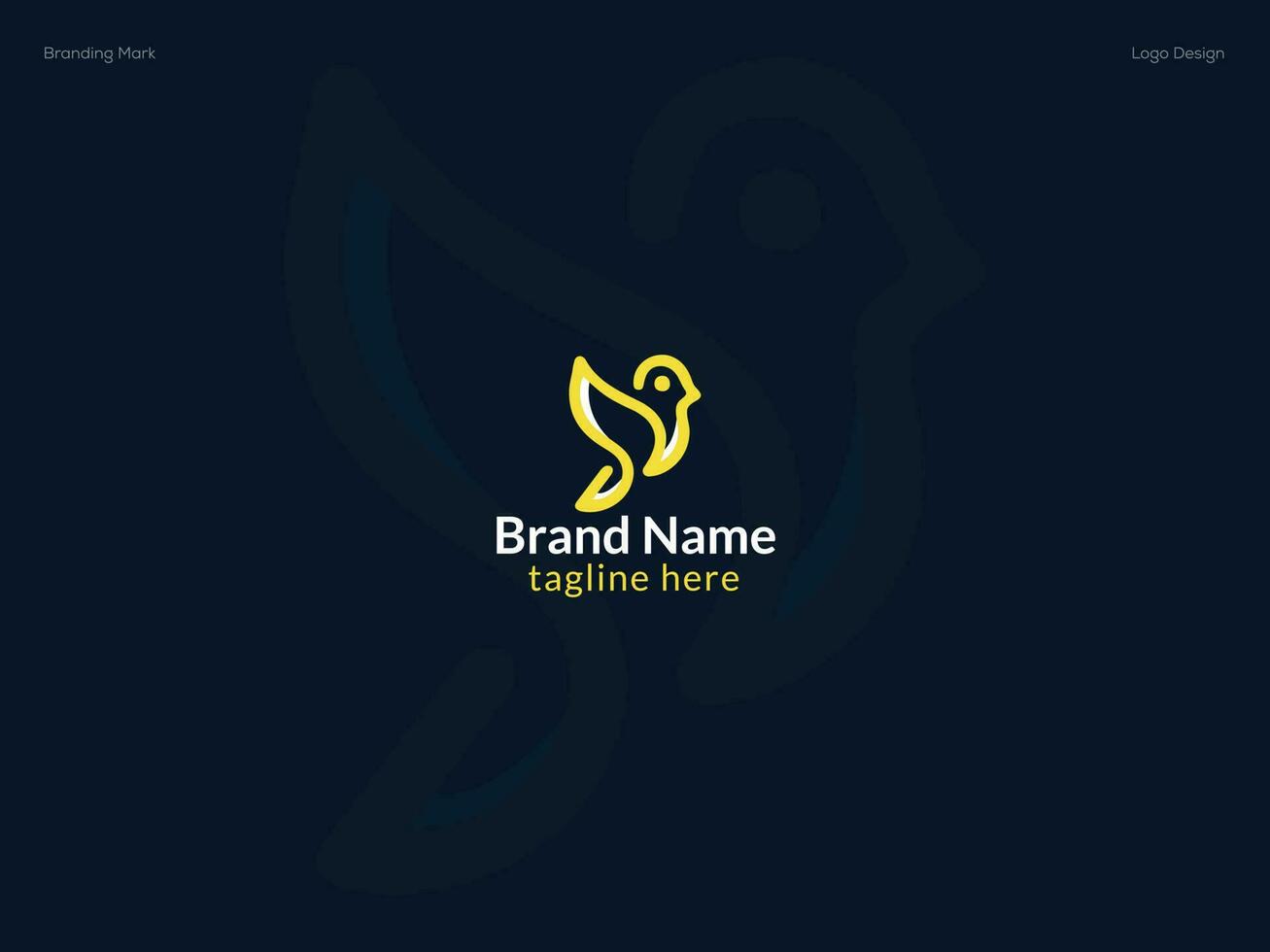 Brid logo design with line vector