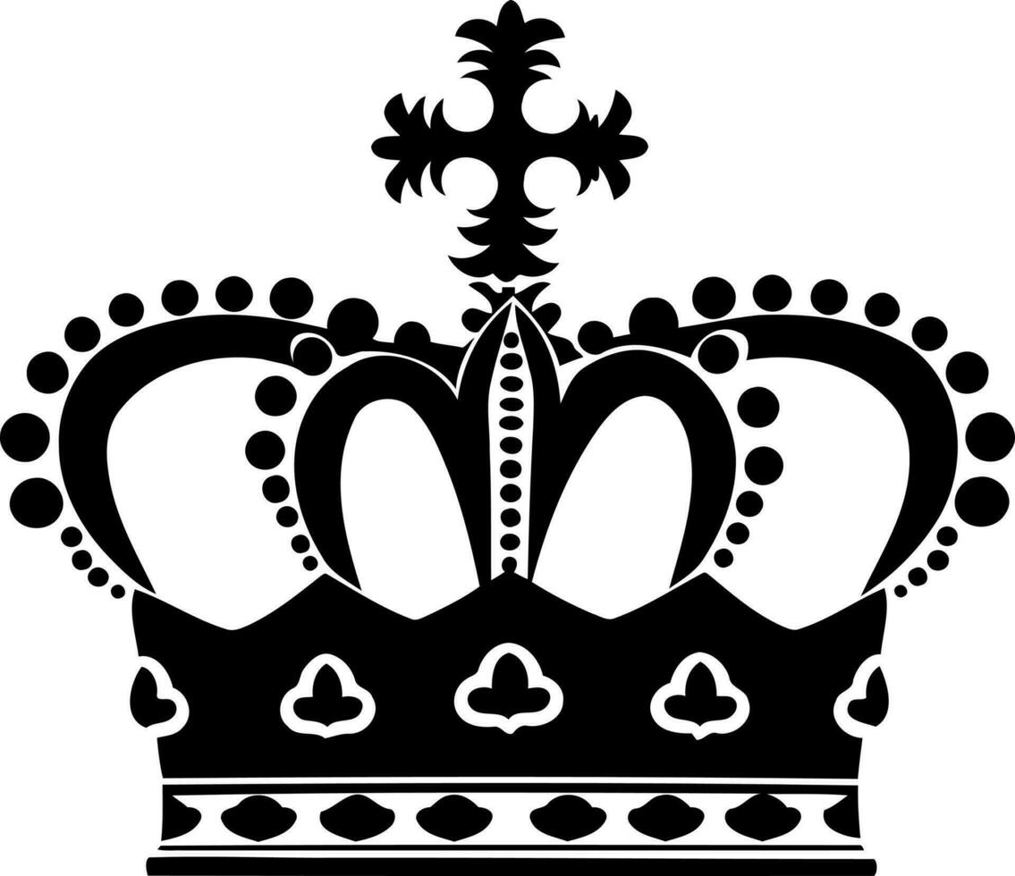 black and white silhouette crown object vector