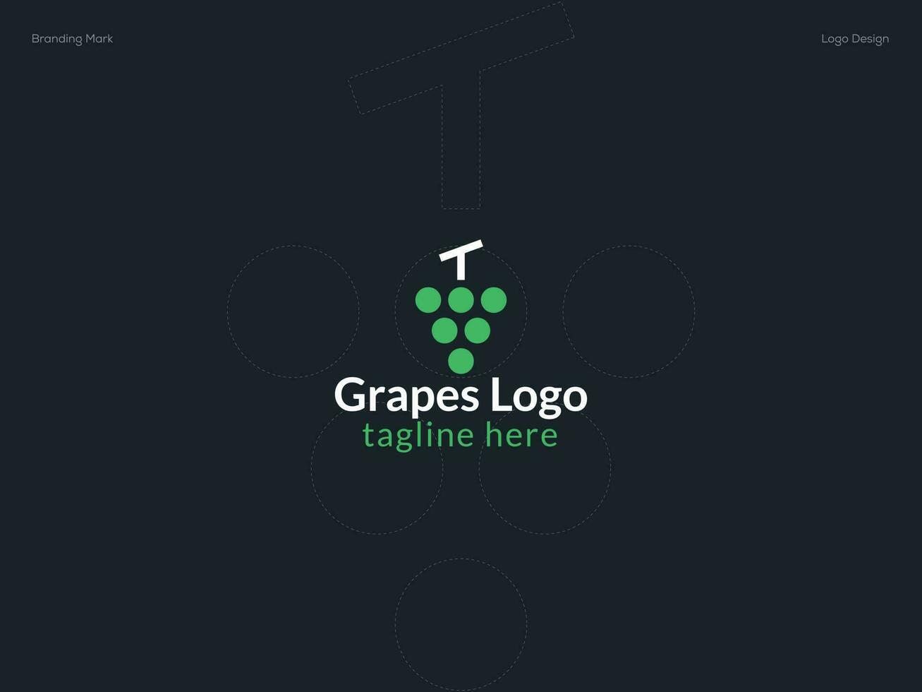 uva Fruta logo diseño vector
