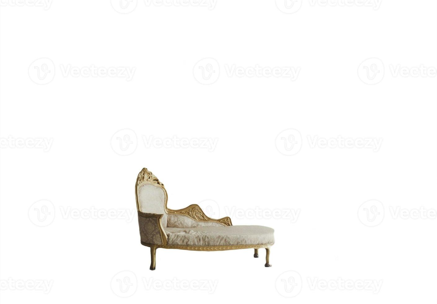Old fashioned sofa isolated on white background. photo