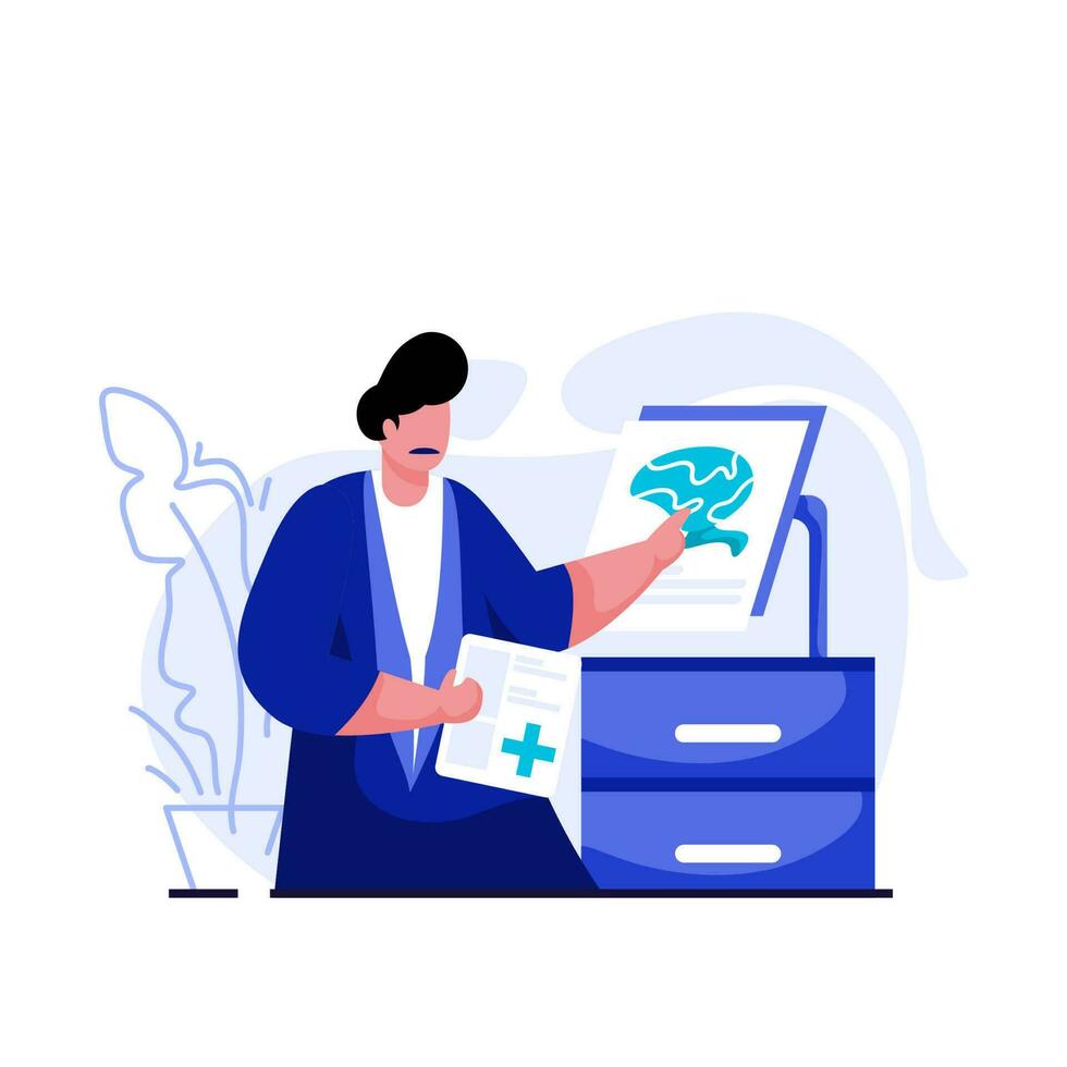 Medical Director Flat Illustration Minimalist of Key Employees Healthcare Industry. Modern vector concepts for web page website development, mobile app