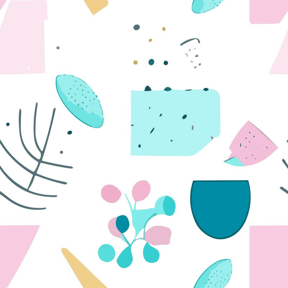 Abstract Geometric Pattern features sharp textures and pastel colors. It's perfect for backgrounds, posters, cards, textiles, wallpaper templates, pillows, dresses, shirts, and sheets. vector