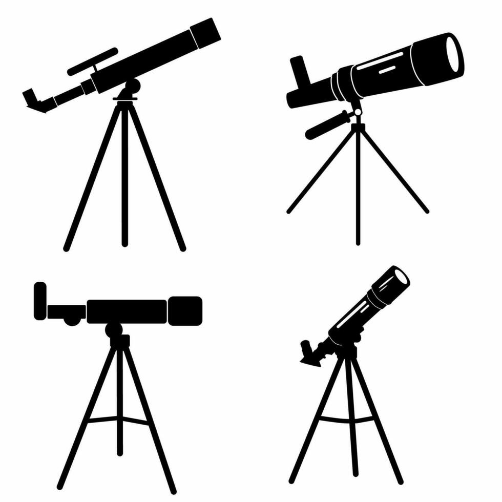 telescopio silueta vector icono