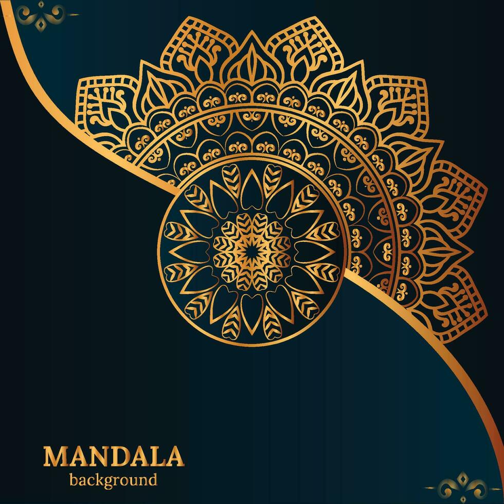 ornamental lujo mandala modelo antecedentes con real dorado arabesco modelo Arábica islámico este estilo. tradicional turco, indio motivos genial para tela y textil, fondo de pantalla, embalaje et vector