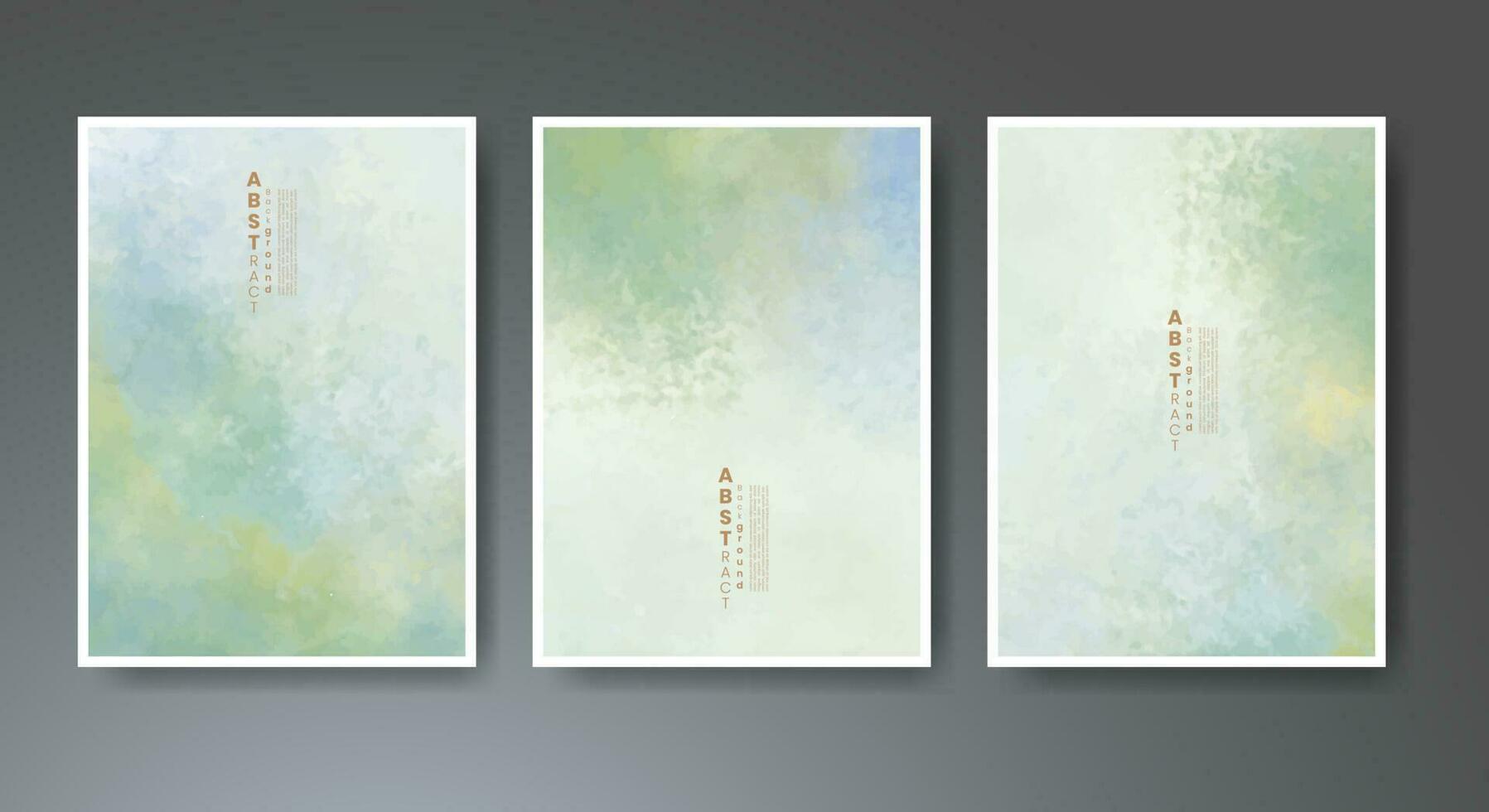 Set of creative hand painted abstract watercolor background. Design for your cover, date, postcard, banner, logo. vector