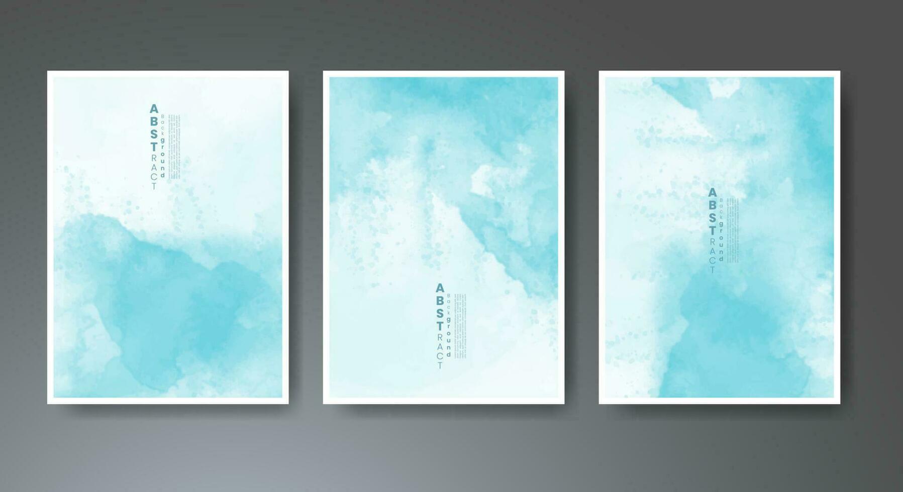 Set of creative hand painted abstract watercolor background. Design for your cover, date, postcard, banner, logo. vector