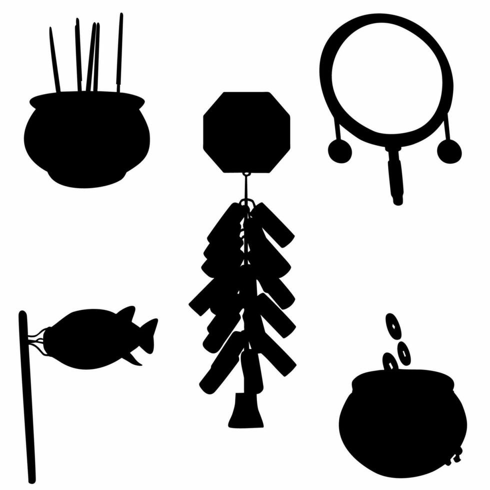 chinese new year icon set vector