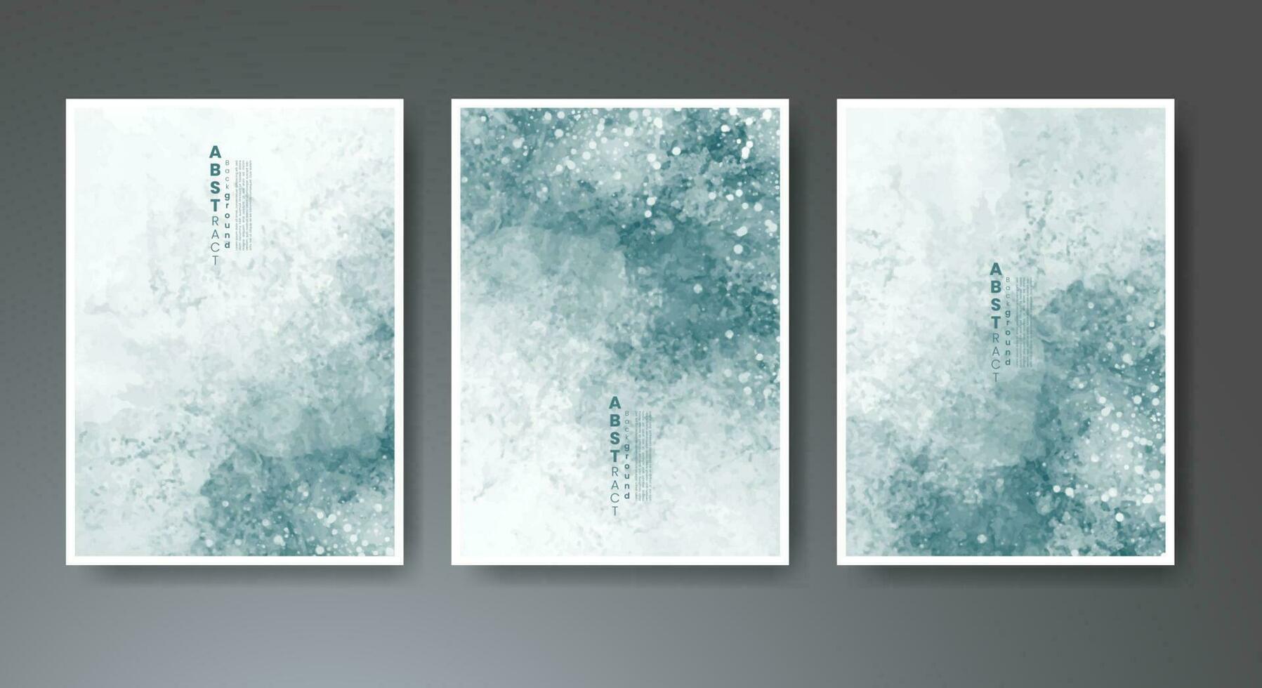 Set of creative hand painted abstract watercolor background. Design for your cover, date, postcard, banner, logo. vector