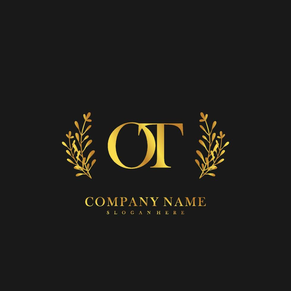 OT Initial beauty floral logo template vector