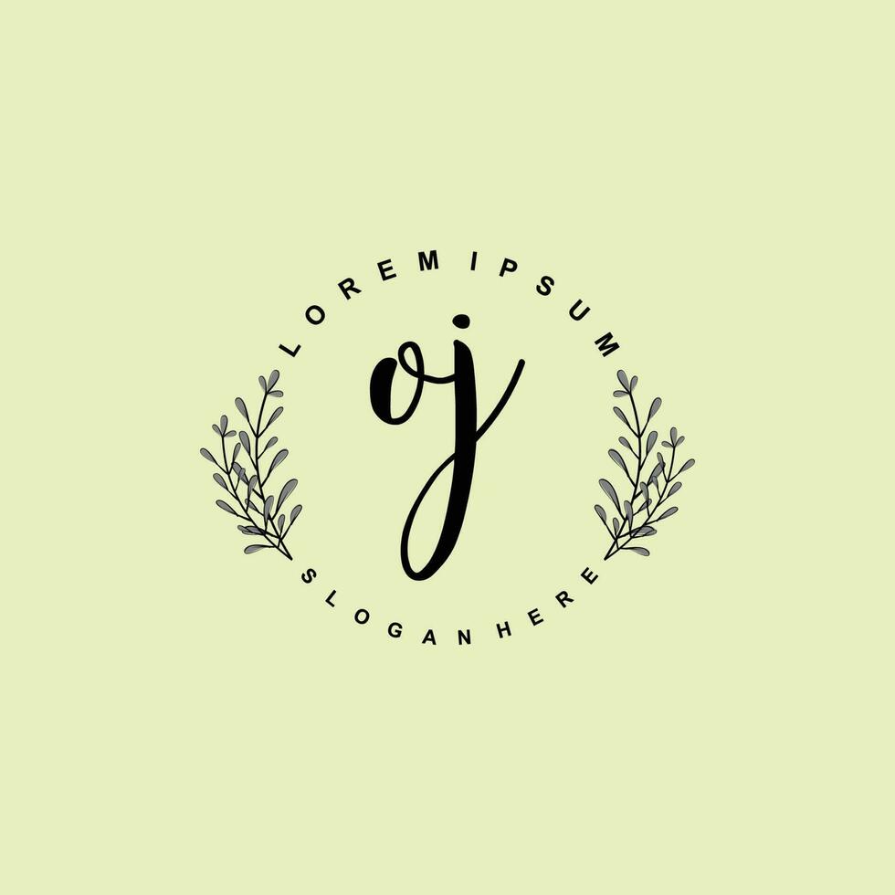 OJ Initial beauty floral logo template vector