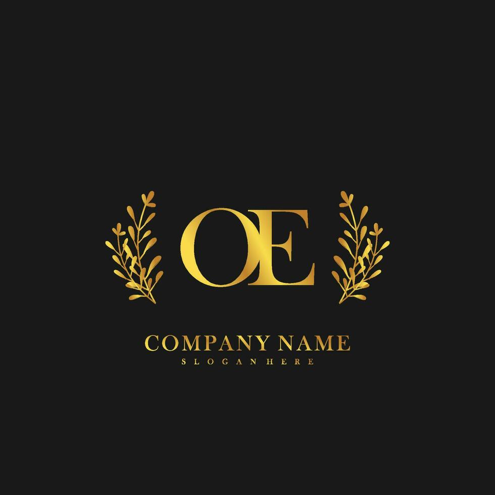 OE Initial beauty floral logo template vector