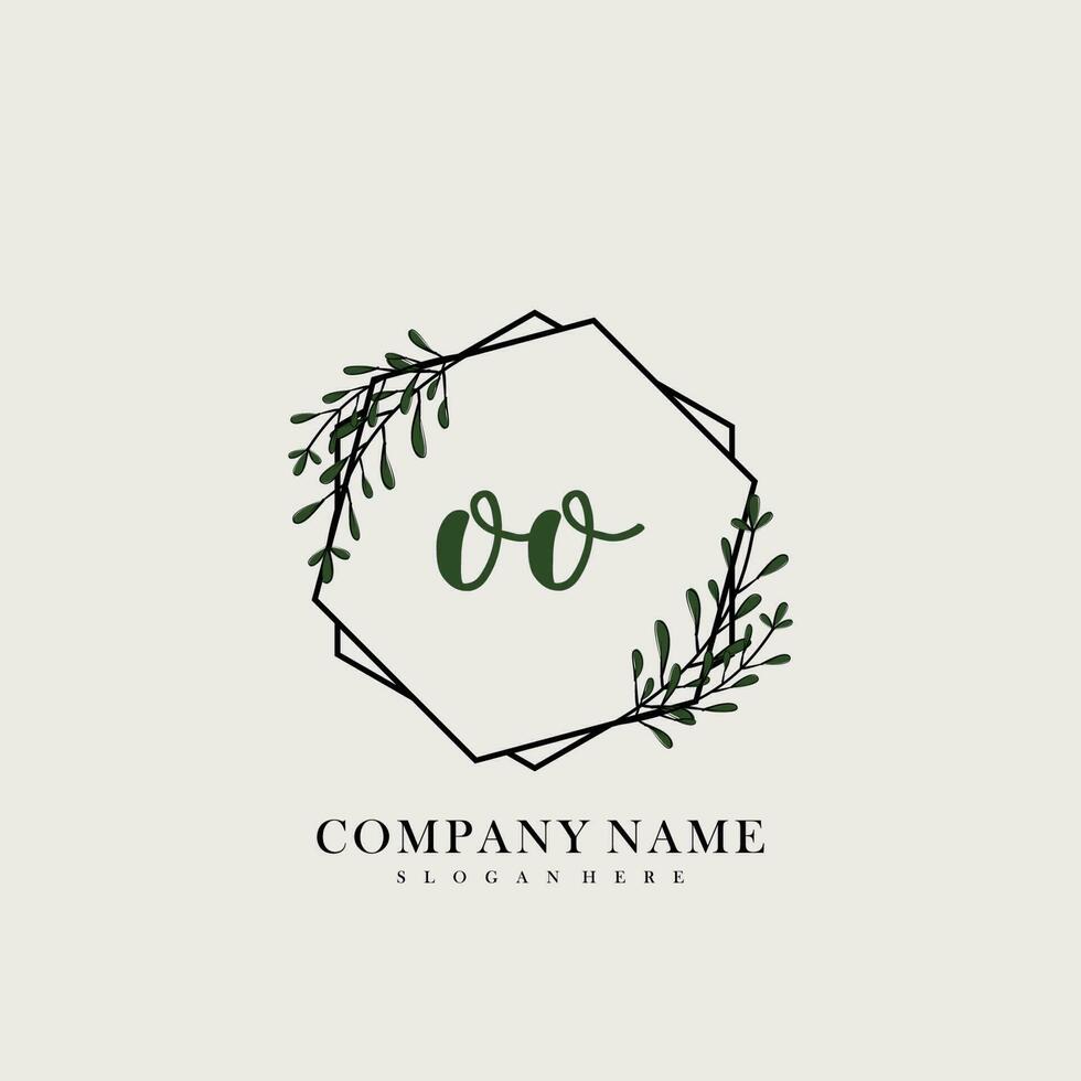 OO Initial beauty floral logo template vector