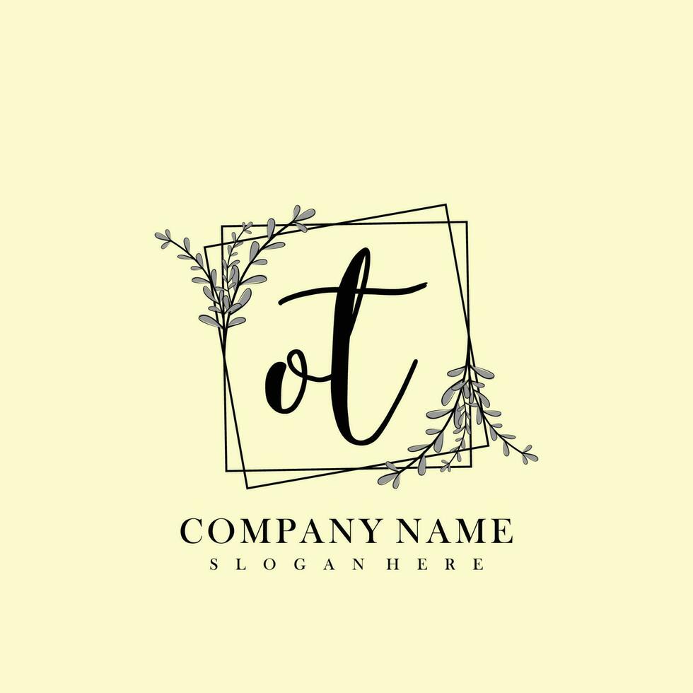 OT Initial beauty floral logo template vector