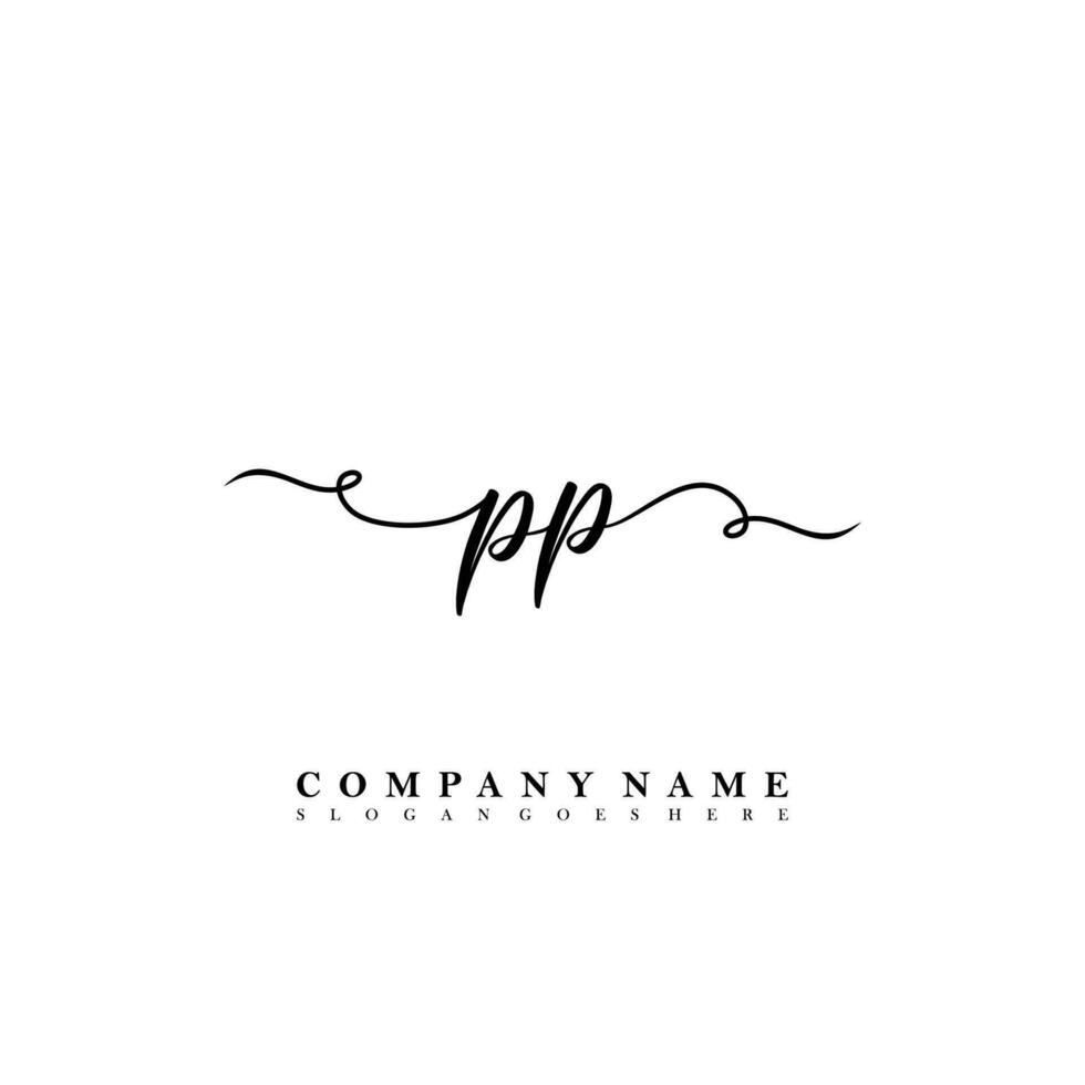 PP Initial beauty floral logo template vector