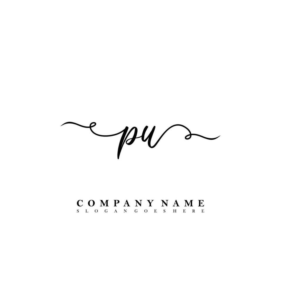 PU Initial beauty floral logo template vector