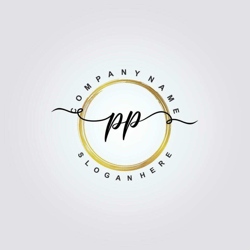 PP Initial beauty floral logo template vector