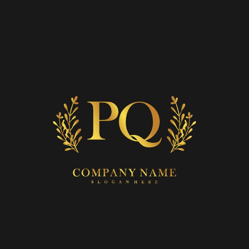 PQ Initial beauty floral logo template vector