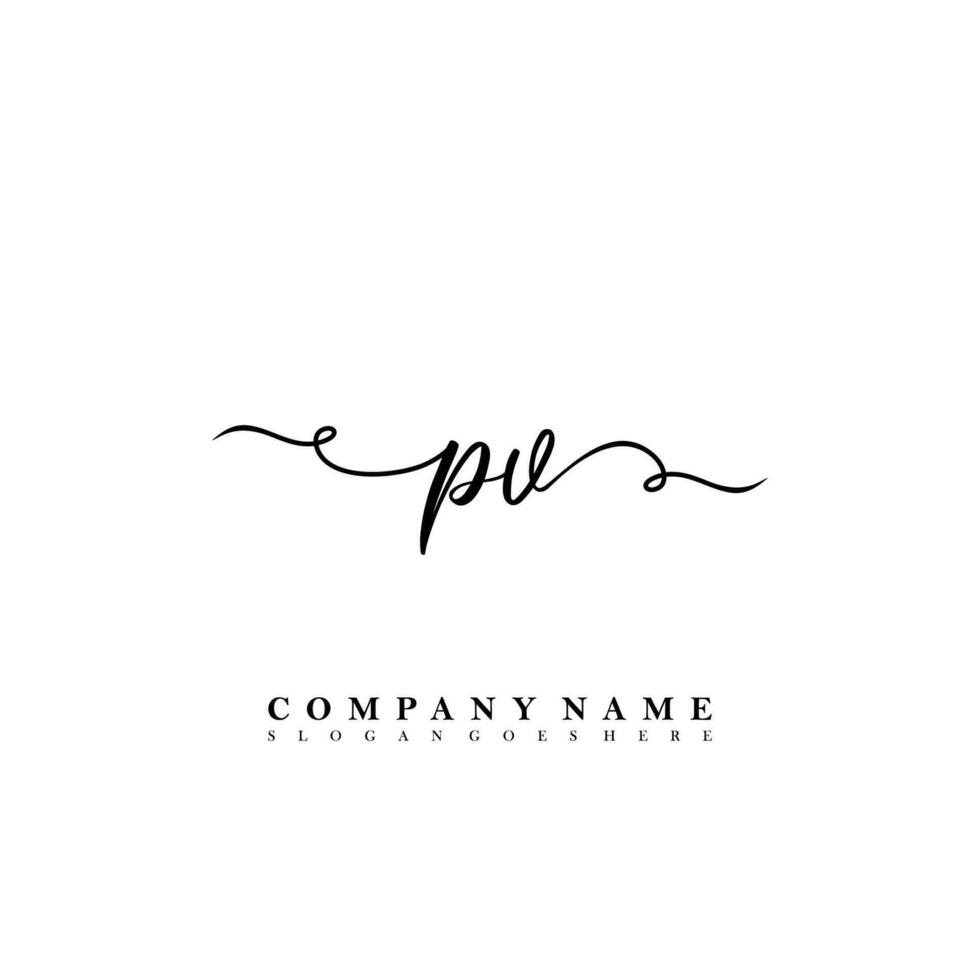 PV Initial beauty floral logo template vector