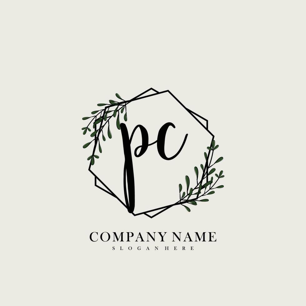 PC Initial beauty floral logo template vector