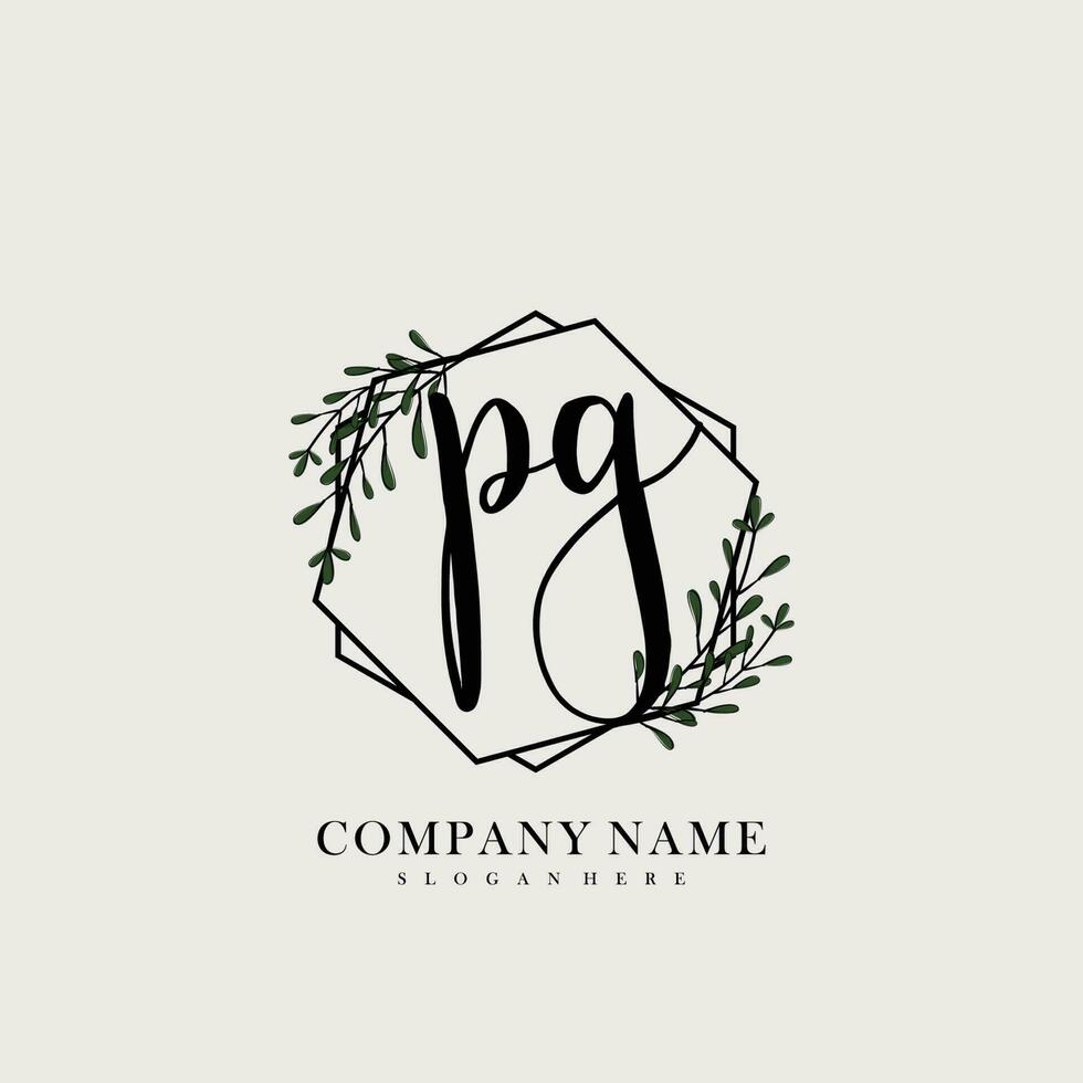 PG Initial beauty floral logo template vector