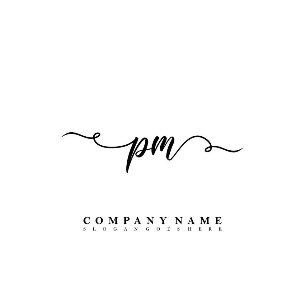 PM Initial beauty floral logo template vector
