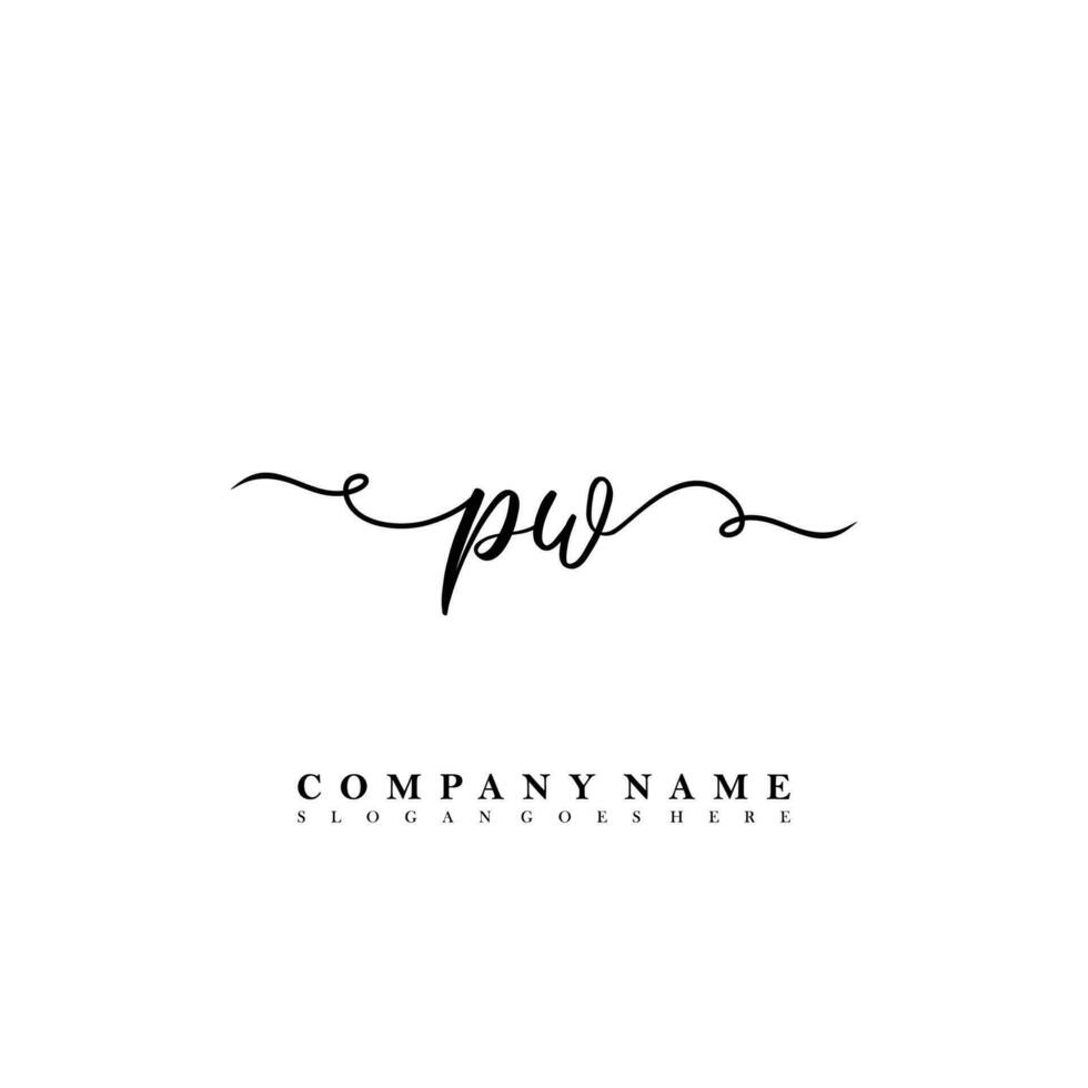 PW Initial beauty floral logo template vector