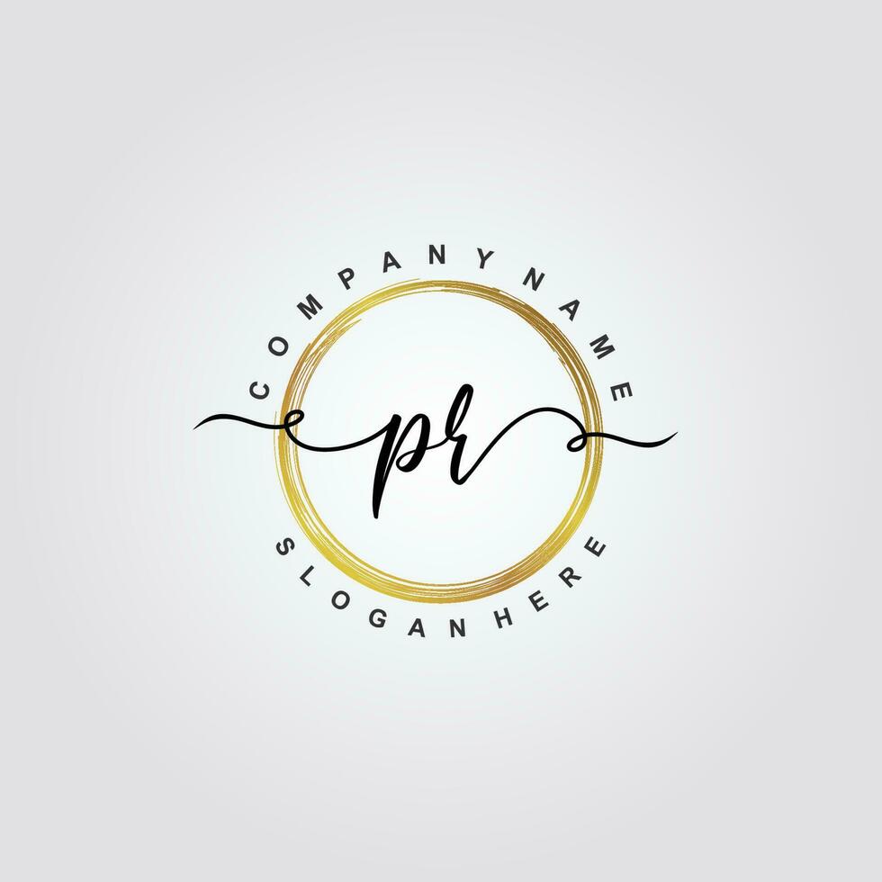 PR Initial beauty floral logo template vector