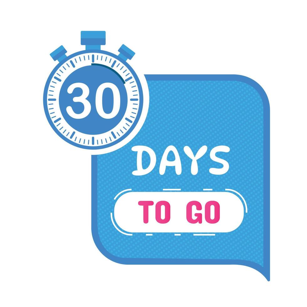 30 days to go countdown timer design clock icon 23622331 Vector Art at