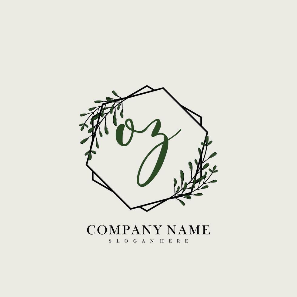 OZ Initial beauty floral logo template vector