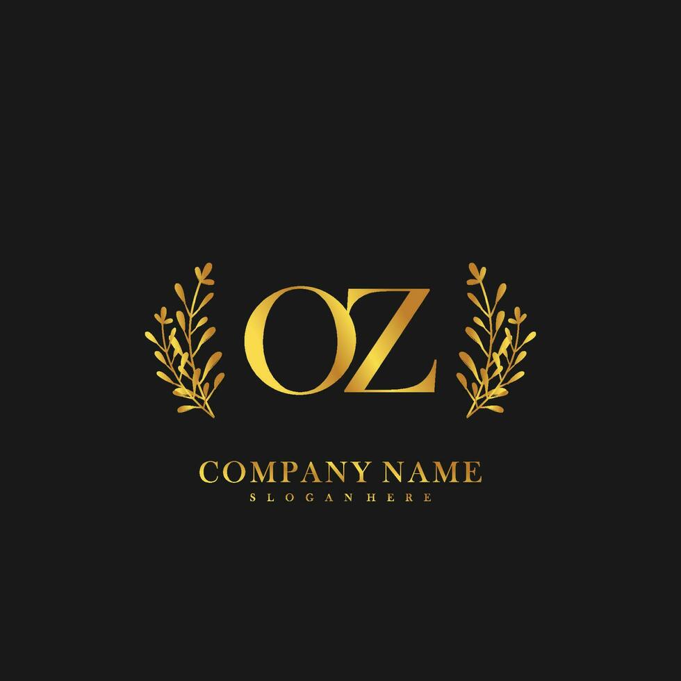 OZ Initial beauty floral logo template vector