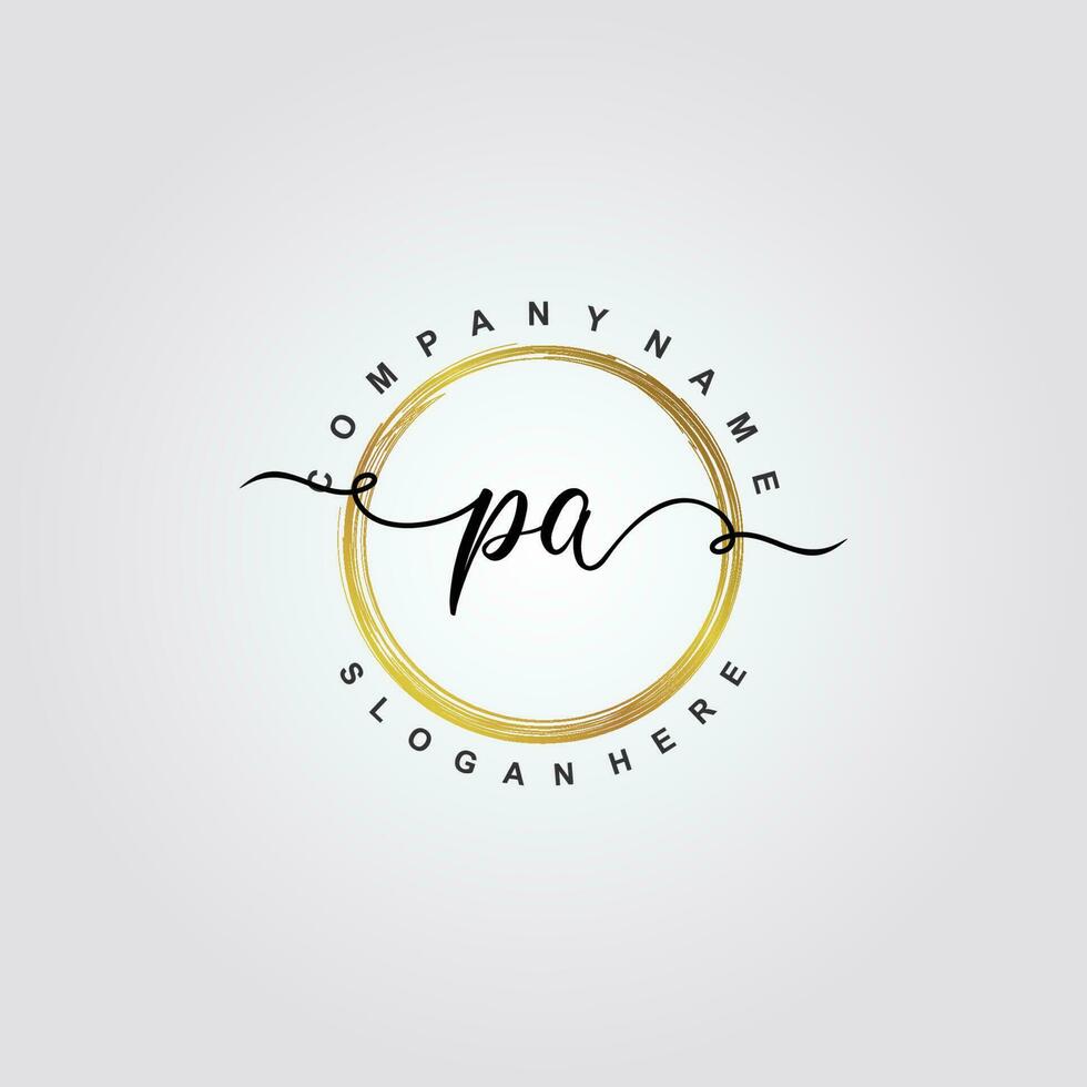 PA Initial beauty floral logo template vector