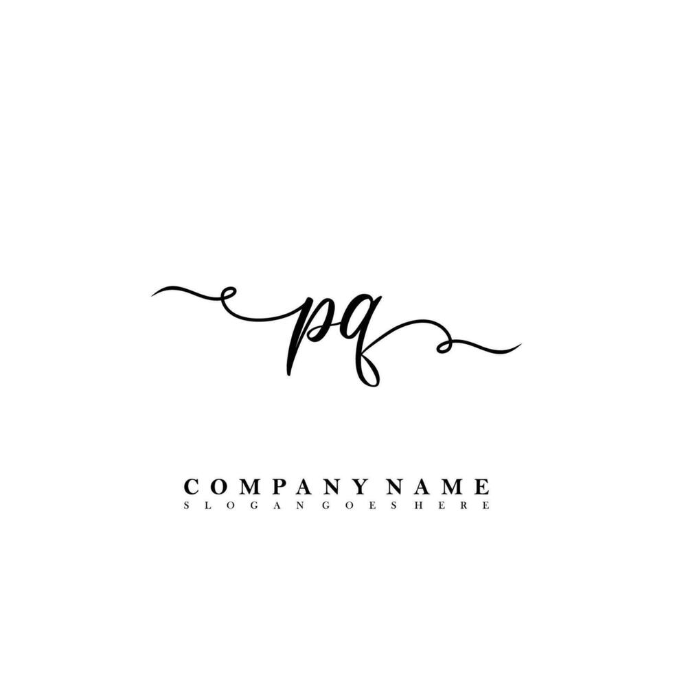 PQ Initial beauty floral logo template vector