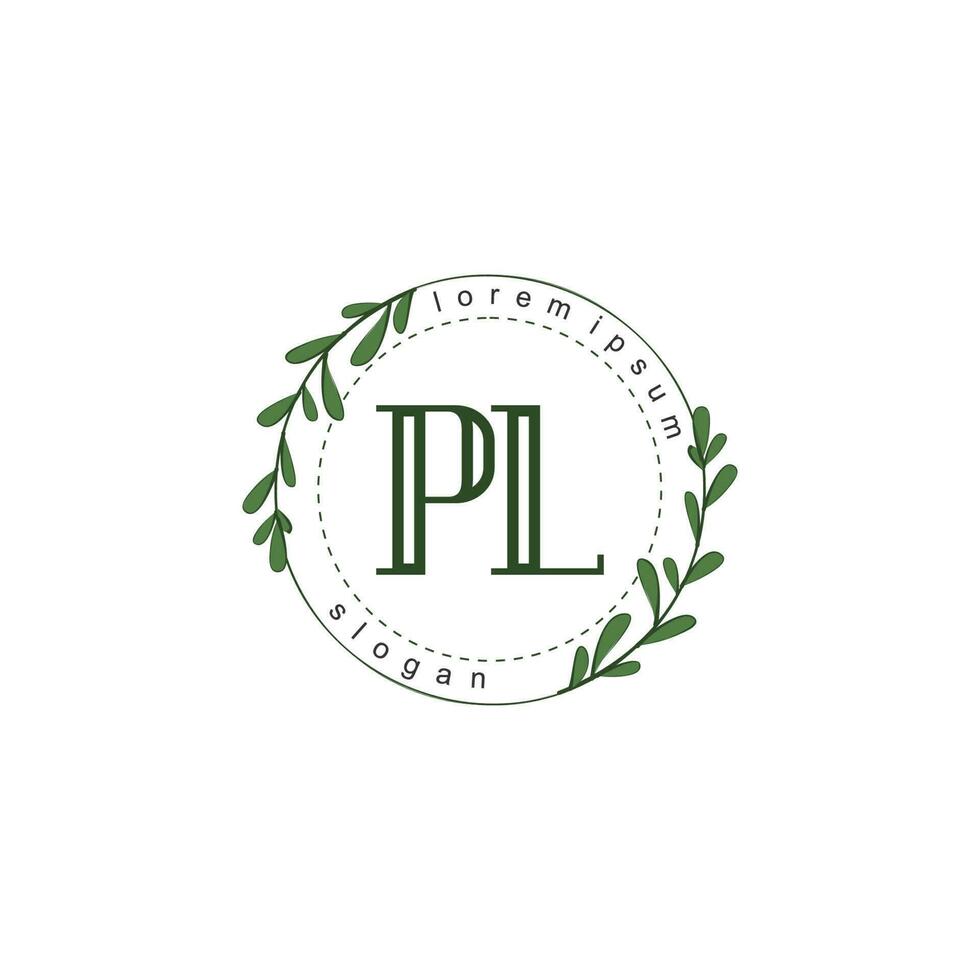PL Initial beauty floral logo template vector
