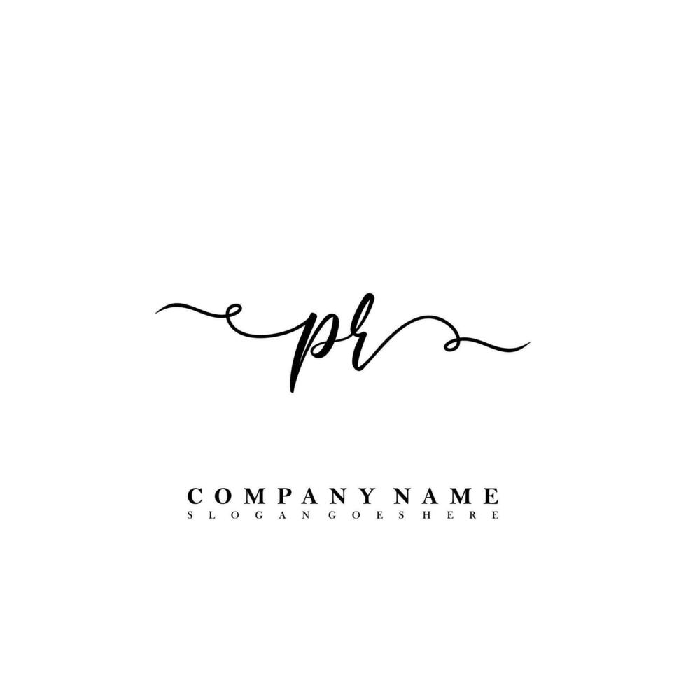 PR Initial beauty floral logo template vector