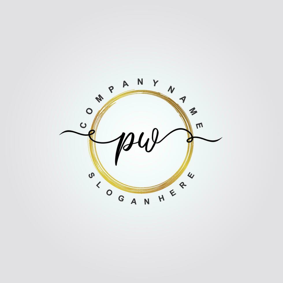 PW Initial beauty floral logo template vector