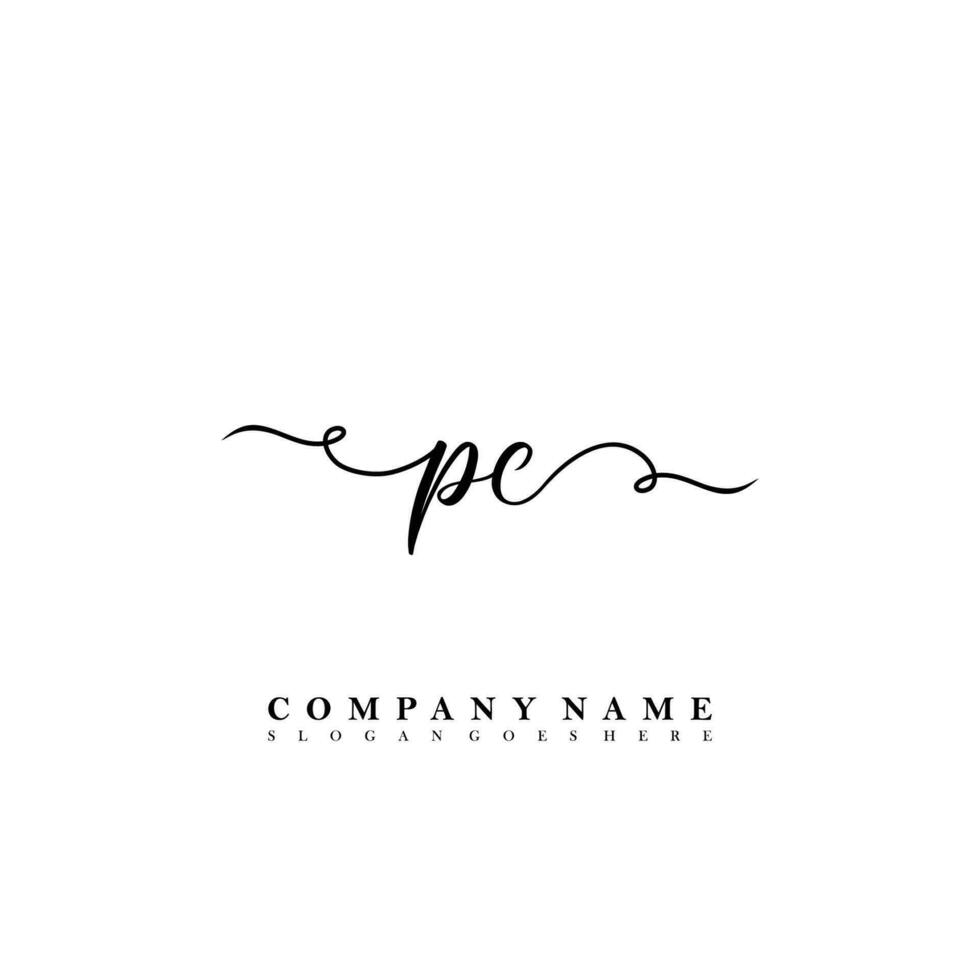 PC Initial beauty floral logo template vector
