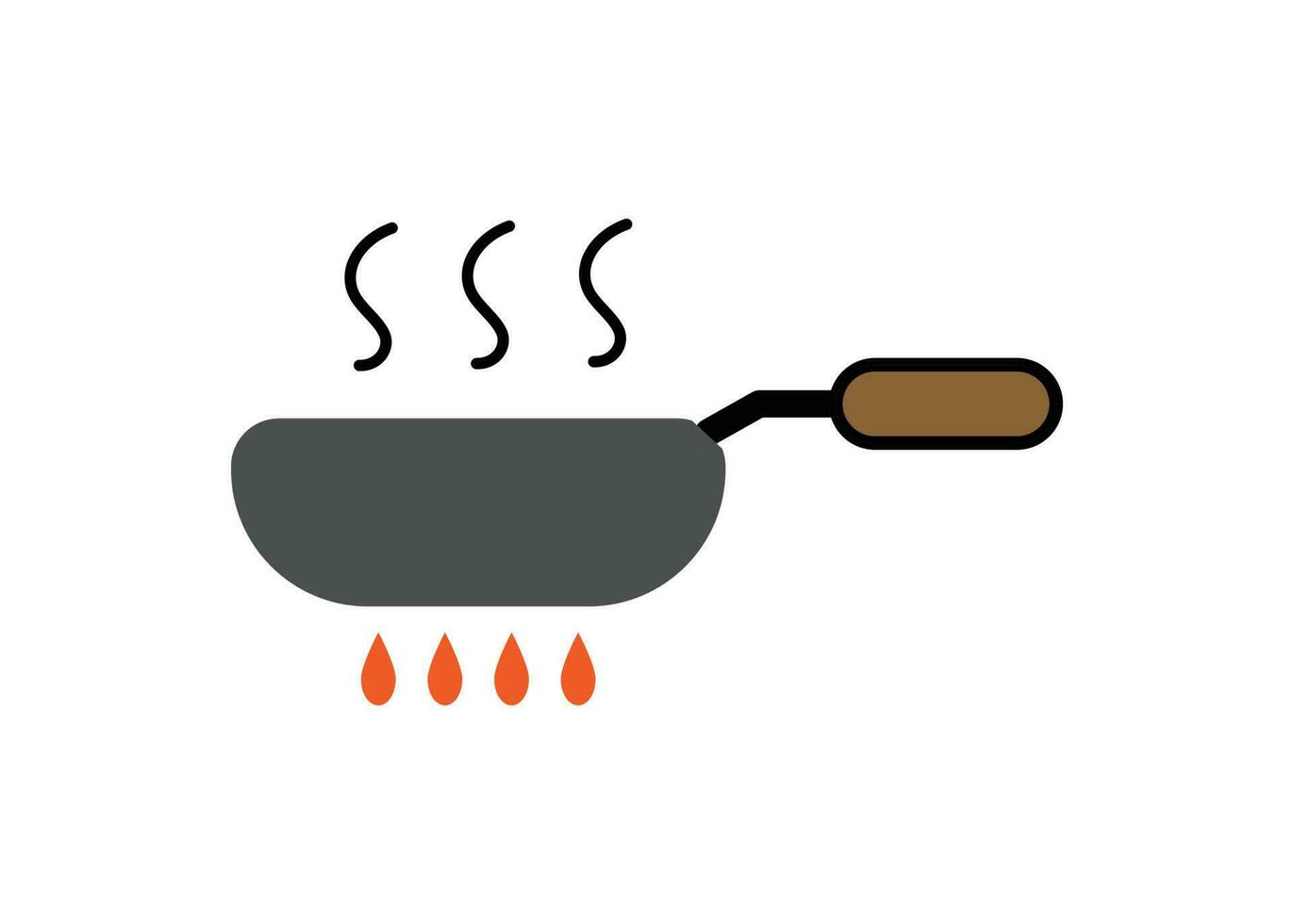 Frying pan icon clipart design template isolated illustration vector