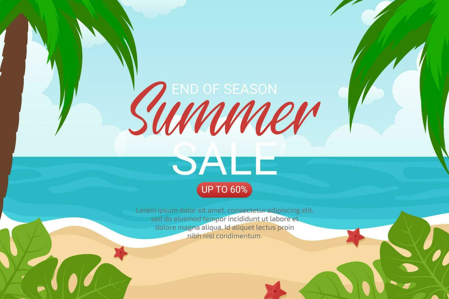 End of summer sale background in vector design