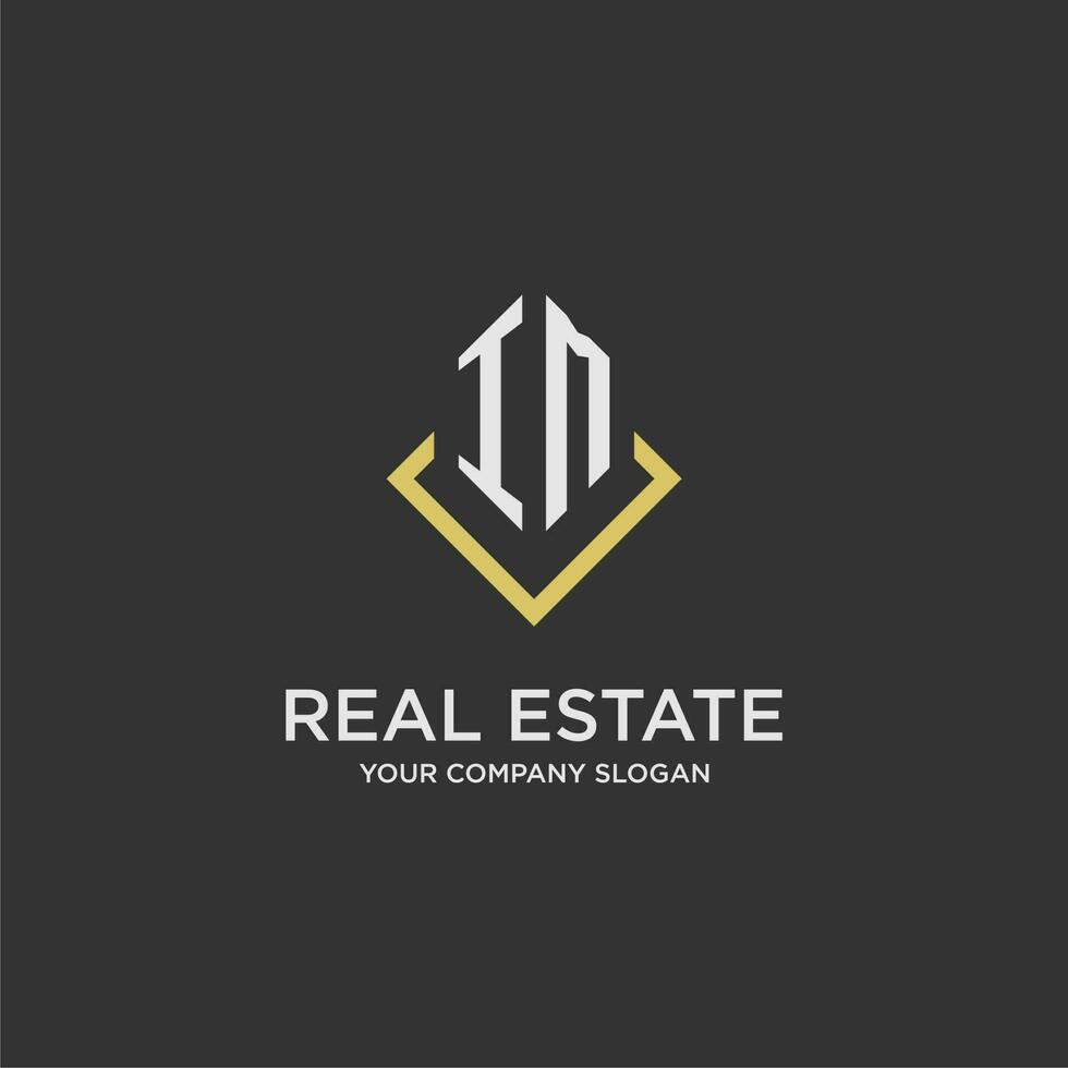 IM initial monogram logo for real estate with polygon style vector