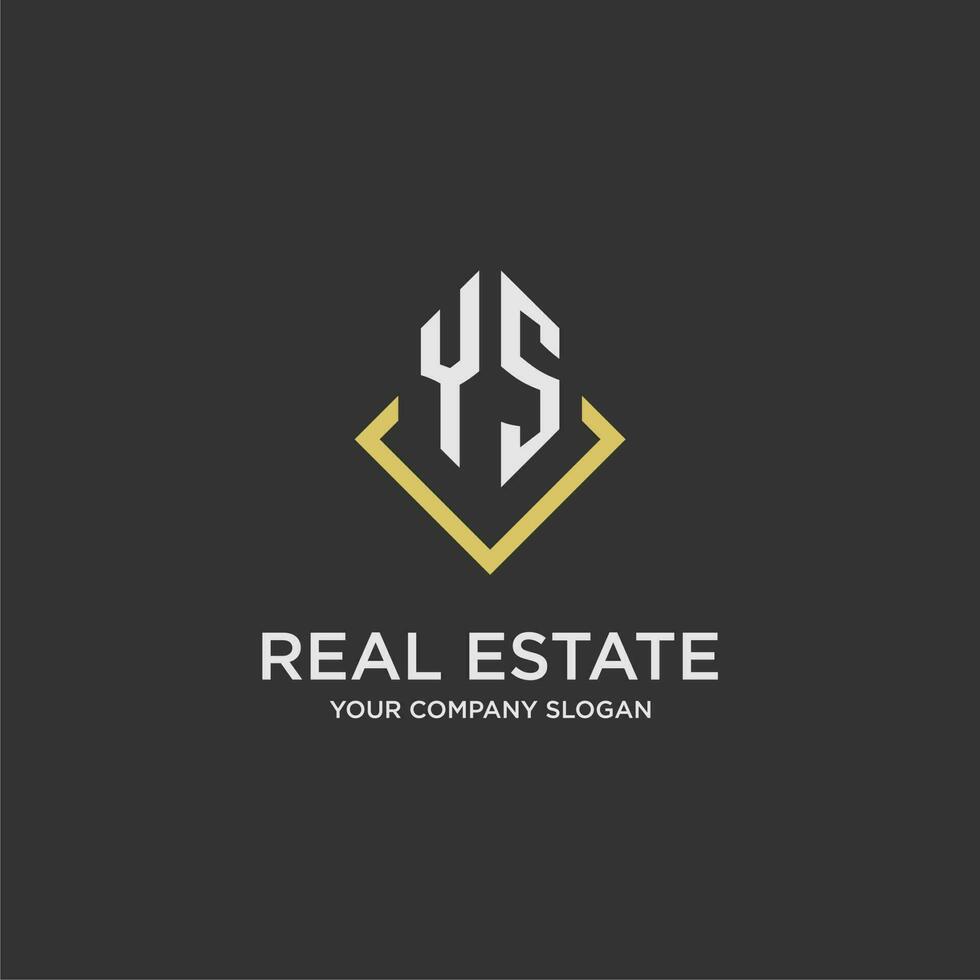 YS initial monogram logo for real estate with polygon style 23622826