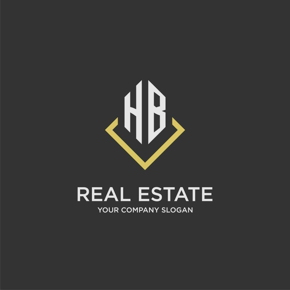 HB initial monogram logo for real estate with polygon style 23622914 ...