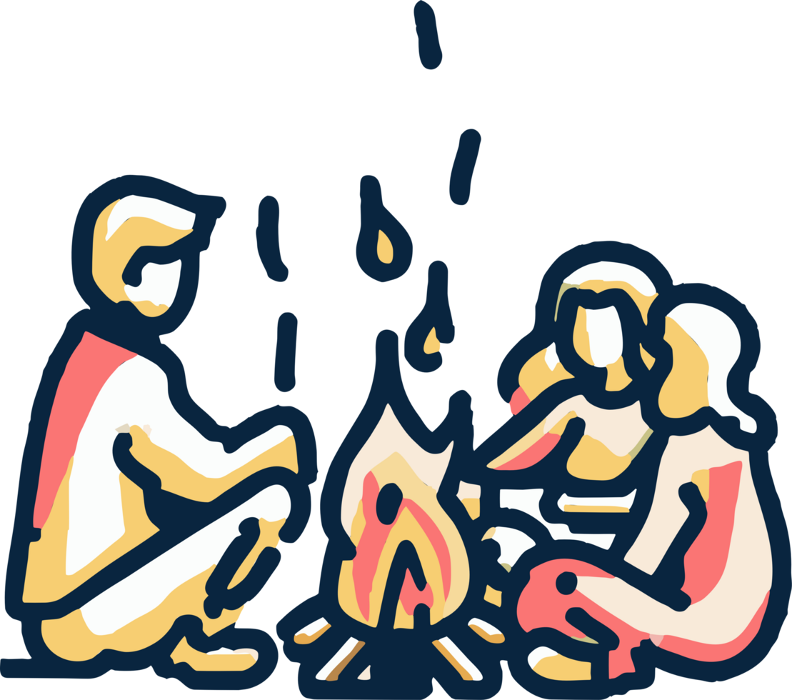 bonfire camping png graphic clipart design
