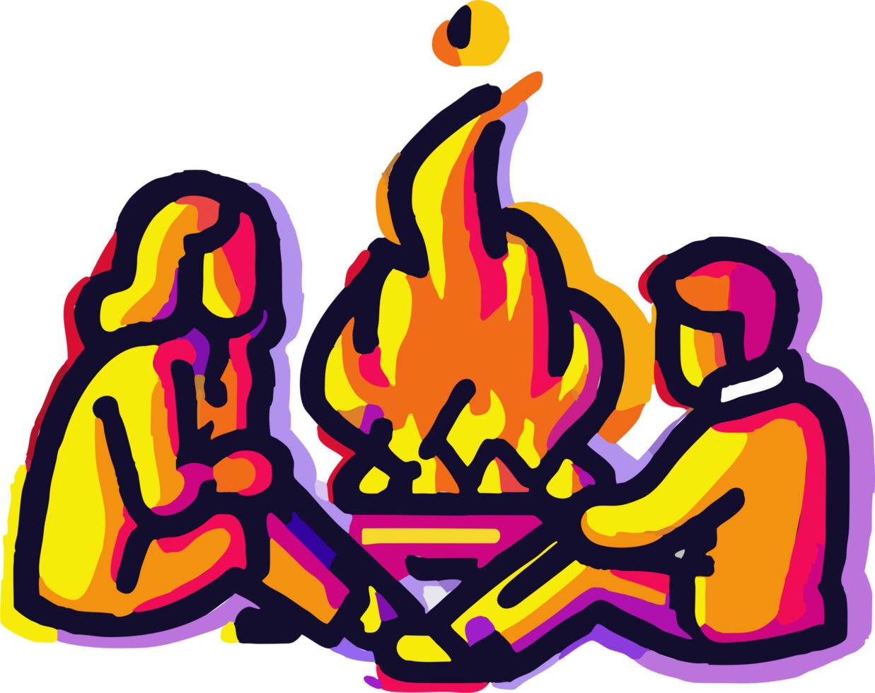 bonfire camping png graphic clipart design