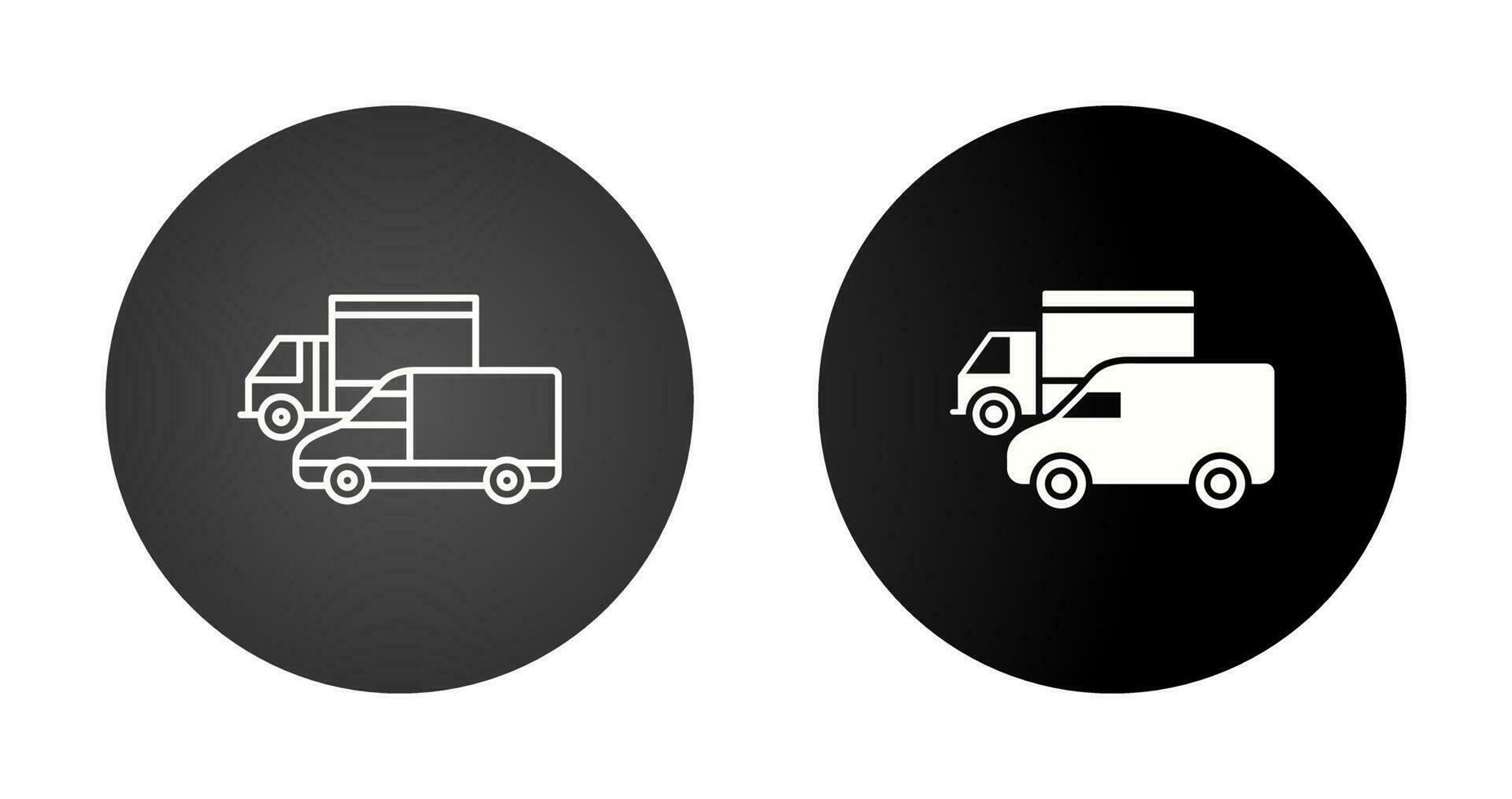 icono de vector de camiones estacionados