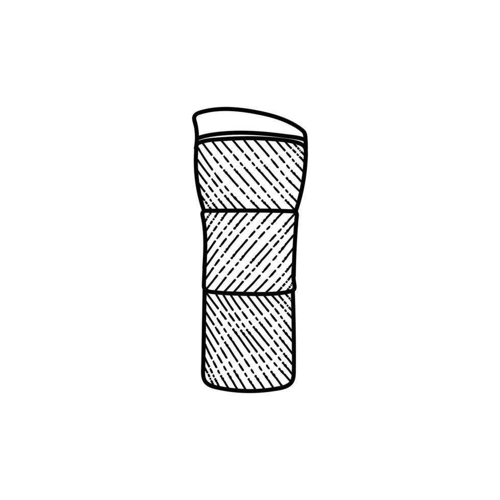 Bottle heat water stainless line art modern design vector