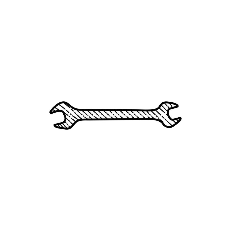Wrench Tool Mechanic Line Art Illustration Creative Design vector