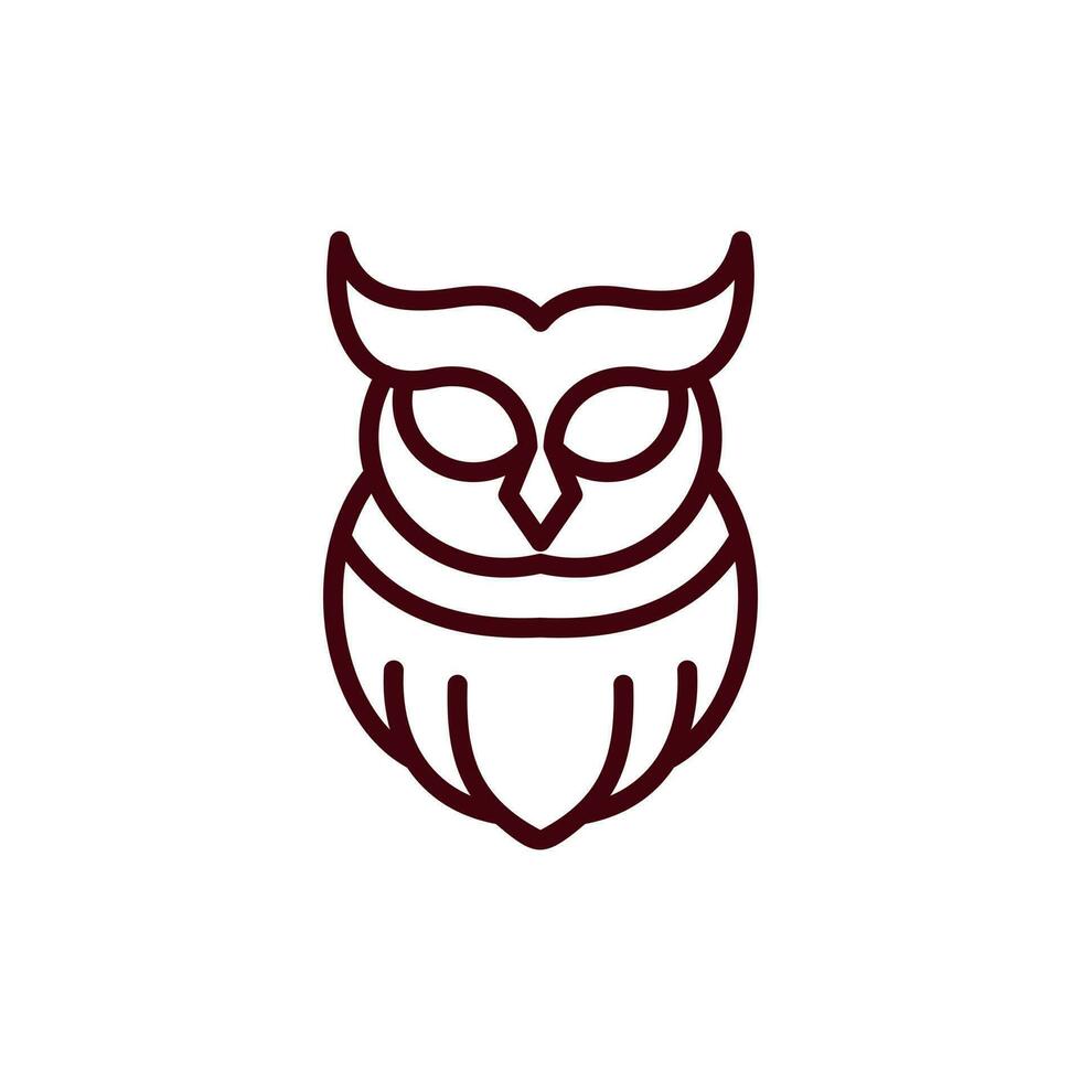 animal búho línea sencillo logo vector